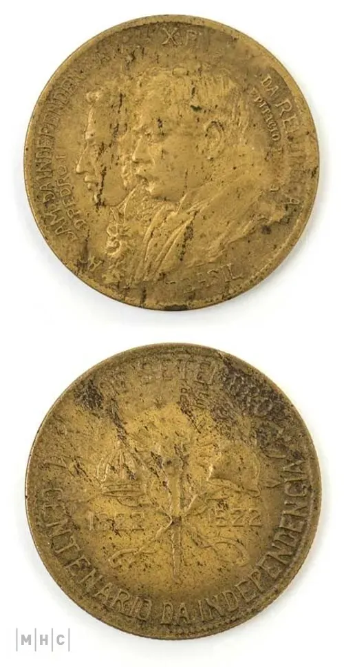 imagem: Moeda Brasil República comemorativa do Primeiro Centenário da Independência